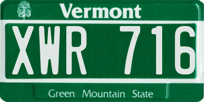 VT license plate XWR716