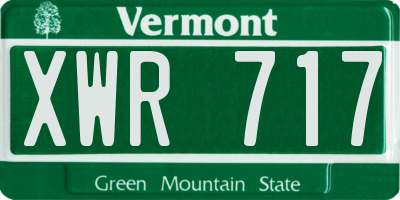 VT license plate XWR717