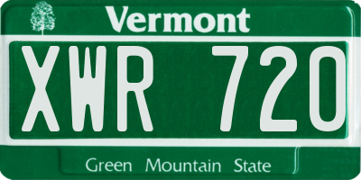 VT license plate XWR720