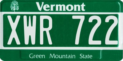 VT license plate XWR722
