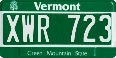 VT license plate XWR723