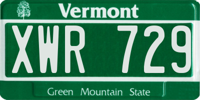 VT license plate XWR729