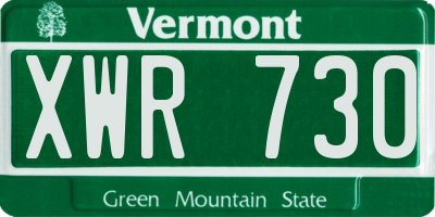 VT license plate XWR730