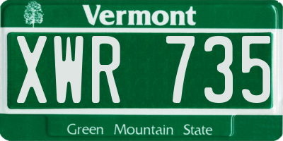 VT license plate XWR735