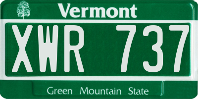 VT license plate XWR737