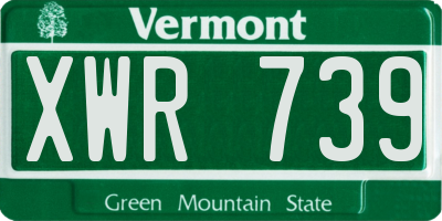 VT license plate XWR739