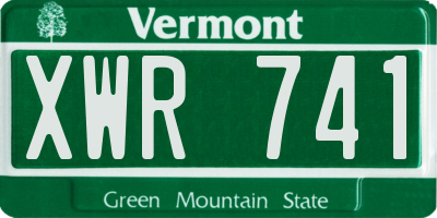 VT license plate XWR741