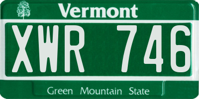 VT license plate XWR746
