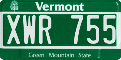 VT license plate XWR755