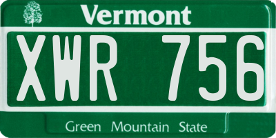 VT license plate XWR756
