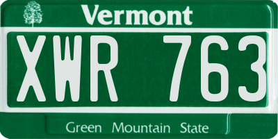 VT license plate XWR763