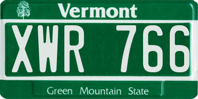VT license plate XWR766