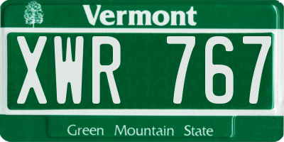 VT license plate XWR767
