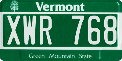 VT license plate XWR768