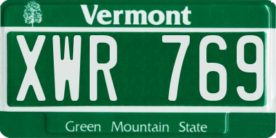 VT license plate XWR769