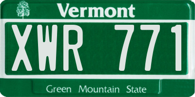 VT license plate XWR771