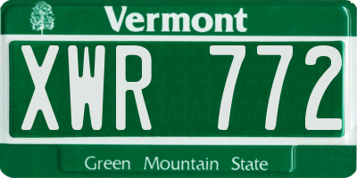 VT license plate XWR772