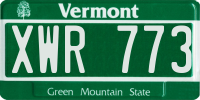 VT license plate XWR773