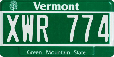 VT license plate XWR774