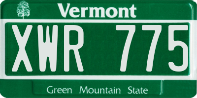 VT license plate XWR775