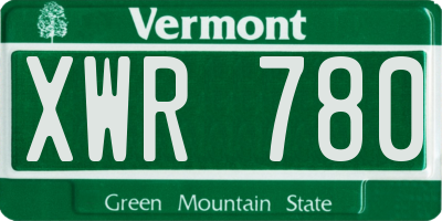 VT license plate XWR780