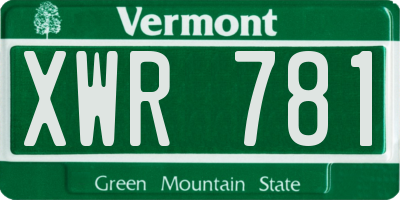 VT license plate XWR781