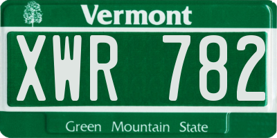 VT license plate XWR782