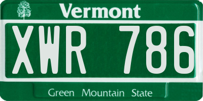 VT license plate XWR786