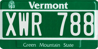 VT license plate XWR788