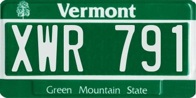 VT license plate XWR791