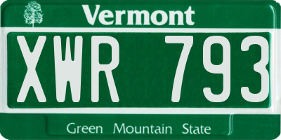 VT license plate XWR793