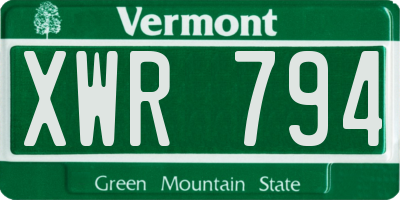 VT license plate XWR794