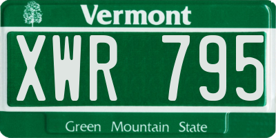 VT license plate XWR795