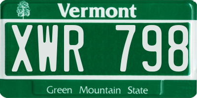VT license plate XWR798