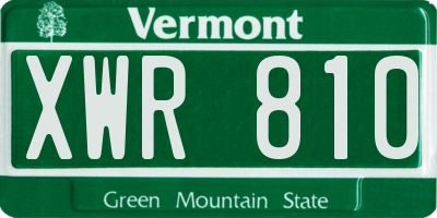 VT license plate XWR810