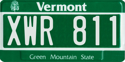 VT license plate XWR811
