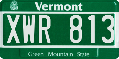VT license plate XWR813