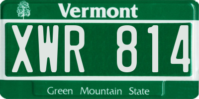 VT license plate XWR814