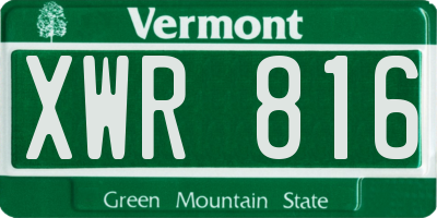 VT license plate XWR816