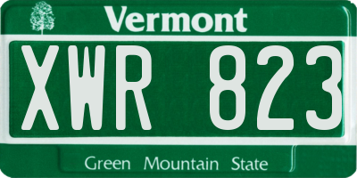VT license plate XWR823