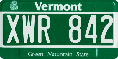 VT license plate XWR842