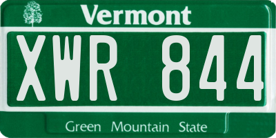 VT license plate XWR844