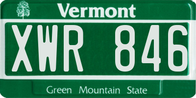 VT license plate XWR846