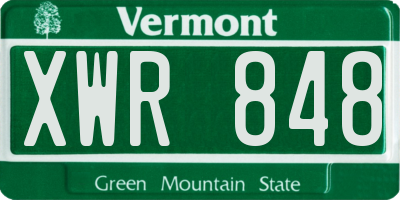 VT license plate XWR848
