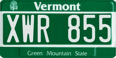 VT license plate XWR855