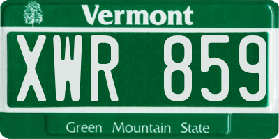 VT license plate XWR859