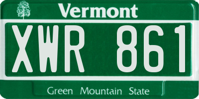VT license plate XWR861
