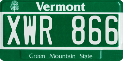 VT license plate XWR866