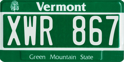 VT license plate XWR867