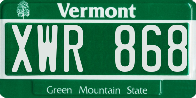 VT license plate XWR868